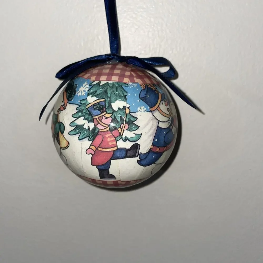 Vintage Snowman Family Ornament Marching Band Christmas Tree Ball